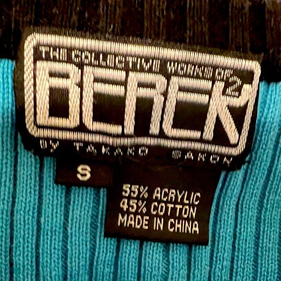 BEREK 2 Takako Sakon Knit Top Teal Black and Sequins Size Small RARE FIND - Picture 4 of 4